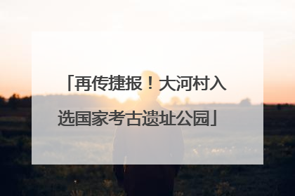 再传捷报！大河村入选国家考古遗址公园