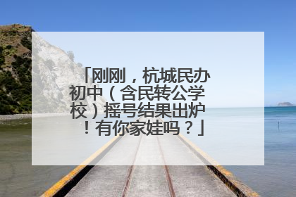 刚刚，杭城民办初中（含民转公学校）摇号结果出炉！有你家娃吗？