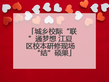 城乡校际“联”通梦想 江夏区校本研修现场“结”硕果