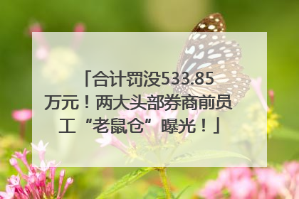 合计罚没533.85万元！两大头部券商前员工“老鼠仓”曝光！
