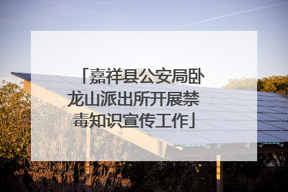 嘉祥县公安局卧龙山派出所开展禁毒知识宣传工作