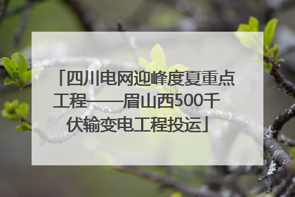 四川电网迎峰度夏重点工程——眉山西500千伏输变电工程投运
