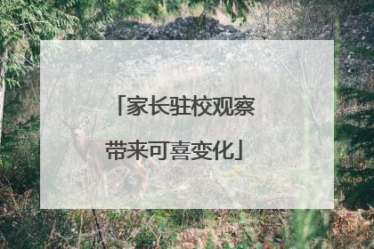 家长驻校观察带来可喜变化