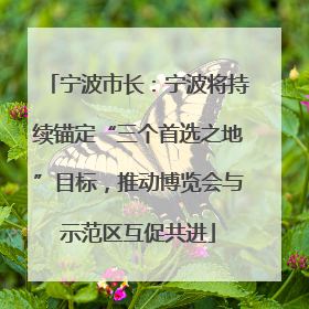 宁波市长：宁波将持续锚定“三个首选之地”目标，推动博览会与示范区互促共进
