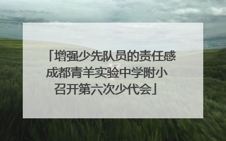 增强少先队员的责任感 成都青羊实验中学附小召开第六次少代会