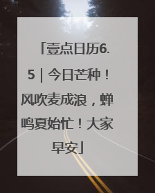 壹点日历6.5｜今日芒种！风吹麦成浪，蝉鸣夏始忙！大家早安