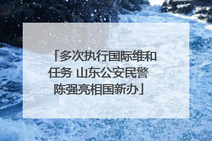 多次执行国际维和任务 山东公安民警陈强亮相国新办