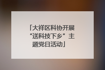 大祥区科协开展“送科技下乡”主题党日活动