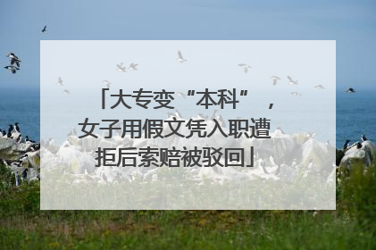大专变“本科”，女子用假文凭入职遭拒后索赔被驳回