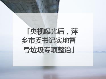 央视曝光后，萍乡市委书记实地督导垃圾专项整治