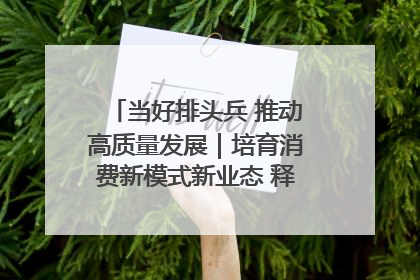 当好排头兵 推动高质量发展｜培育消费新模式新业态 释放经济增长新动能