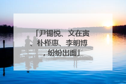 尹锡悦、文在寅、朴槿惠、李明博，纷纷出面