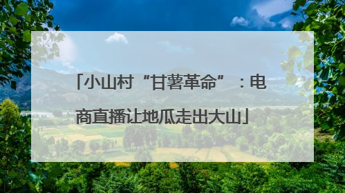 小山村“甘薯革命”：电商直播让地瓜走出大山