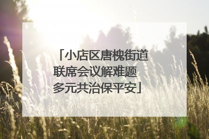 小店区唐槐街道联席会议解难题 多元共治保平安