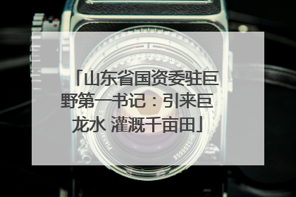 山东省国资委驻巨野第一书记：引来巨龙水 灌溉千亩田
