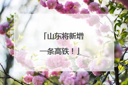 山东将新增一条高铁！