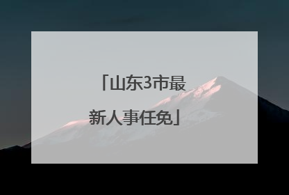 山东3市最新人事任免