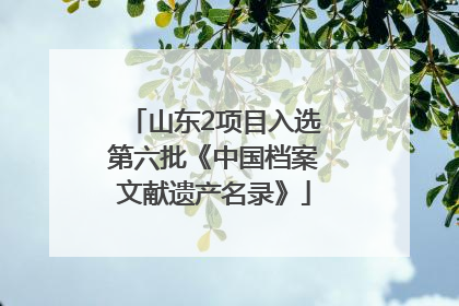 山东2项目入选第六批《中国档案文献遗产名录》