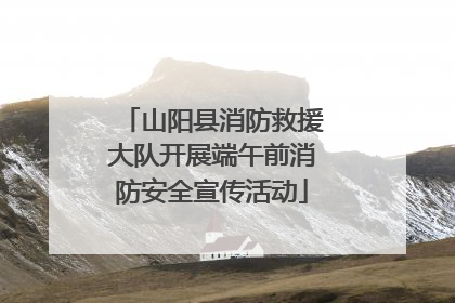 山阳县消防救援大队开展端午前消防安全宣传活动