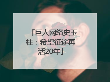 巨人网络史玉柱：希望征途再活20年