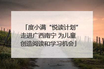 度小满“悦读计划”走进广西南宁 为儿童创造阅读和学习机会