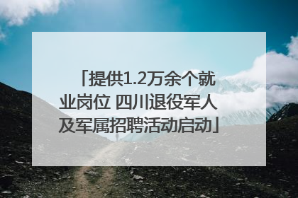 提供1.2万余个就业岗位 四川退役军人及军属招聘活动启动