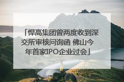 悍高集团曾两度收到深交所审核问询函 佛山今年首家IPO企业过会
