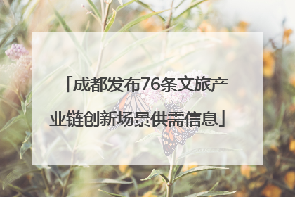 成都发布76条文旅产业链创新场景供需信息