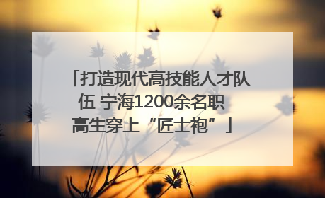 打造现代高技能人才队伍 宁海1200余名职高生穿上“匠士袍”