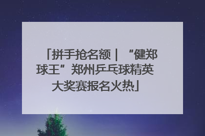 拼手抢名额｜“健郑球王”郑州乒乓球精英大奖赛报名火热