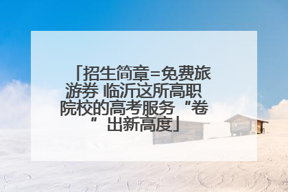 招生简章=免费旅游券 临沂这所高职院校的高考服务“卷”出新高度