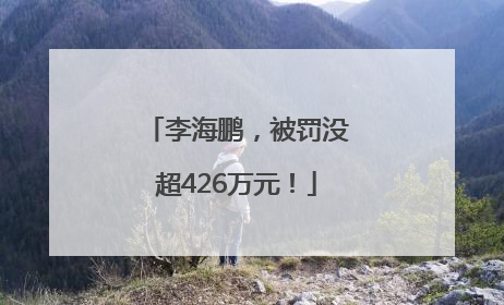 李海鹏，被罚没超426万元！