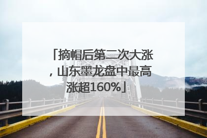 摘帽后第二次大涨，山东墨龙盘中最高涨超160%