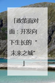 政策面对面：开发向下生长的“未来之城”