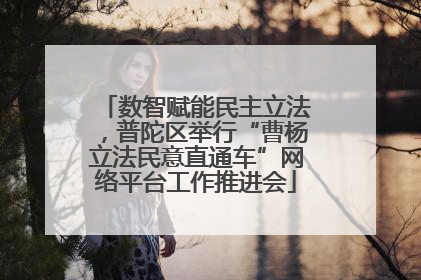 数智赋能民主立法，普陀区举行“曹杨立法民意直通车”网络平台工作推进会