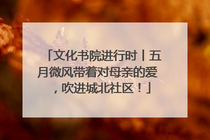 文化书院进行时丨五月微风带着对母亲的爱，吹进城北社区！