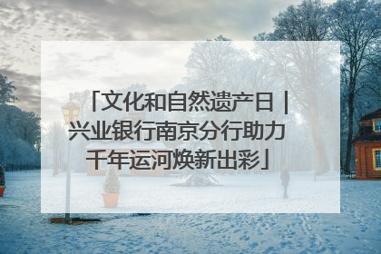 文化和自然遗产日｜兴业银行南京分行助力千年运河焕新出彩