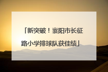 新突破！襄阳市长征路小学排球队获佳绩
