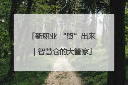 新职业 “贸”出来｜智慧仓的大管家
