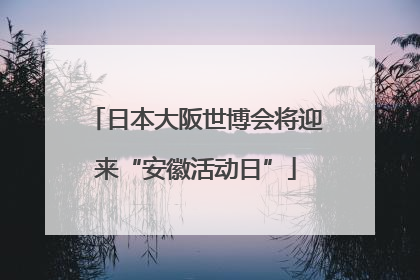 日本大阪世博会将迎来“安徽活动日”