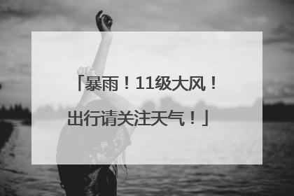 暴雨！11级大风！出行请关注天气！
