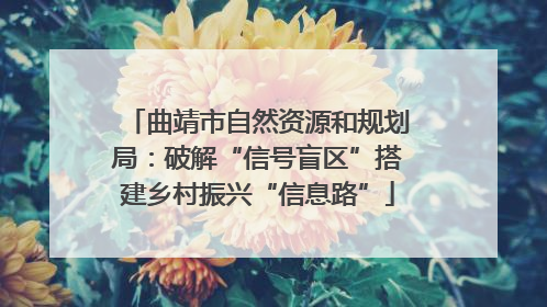 曲靖市自然资源和规划局：破解“信号盲区”搭建乡村振兴“信息路”