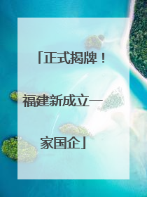 正式揭牌！福建新成立一家国企
