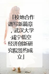 校地合作谱写新篇章，武汉大学·咸宁低空经济创新研究院签约成立