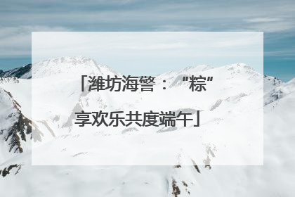 潍坊海警：“粽”享欢乐共度端午