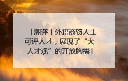 潮评丨外籍商贸人士可评人才，展现了“大人才观”的开放胸襟