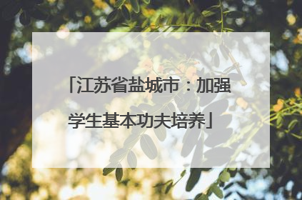 江苏省盐城市：加强学生基本功夫培养