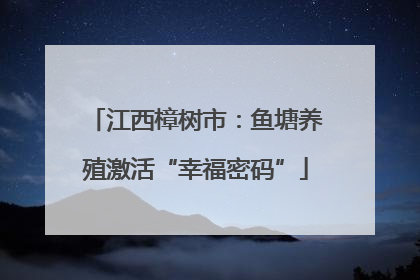 江西樟树市：鱼塘养殖激活“幸福密码”