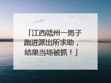 江西赣州一男子跑进派出所求助，结果当场被抓！