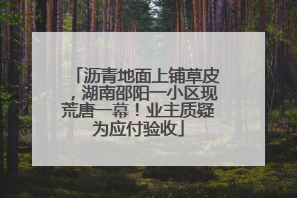 沥青地面上铺草皮，湖南邵阳一小区现荒唐一幕！业主质疑为应付验收